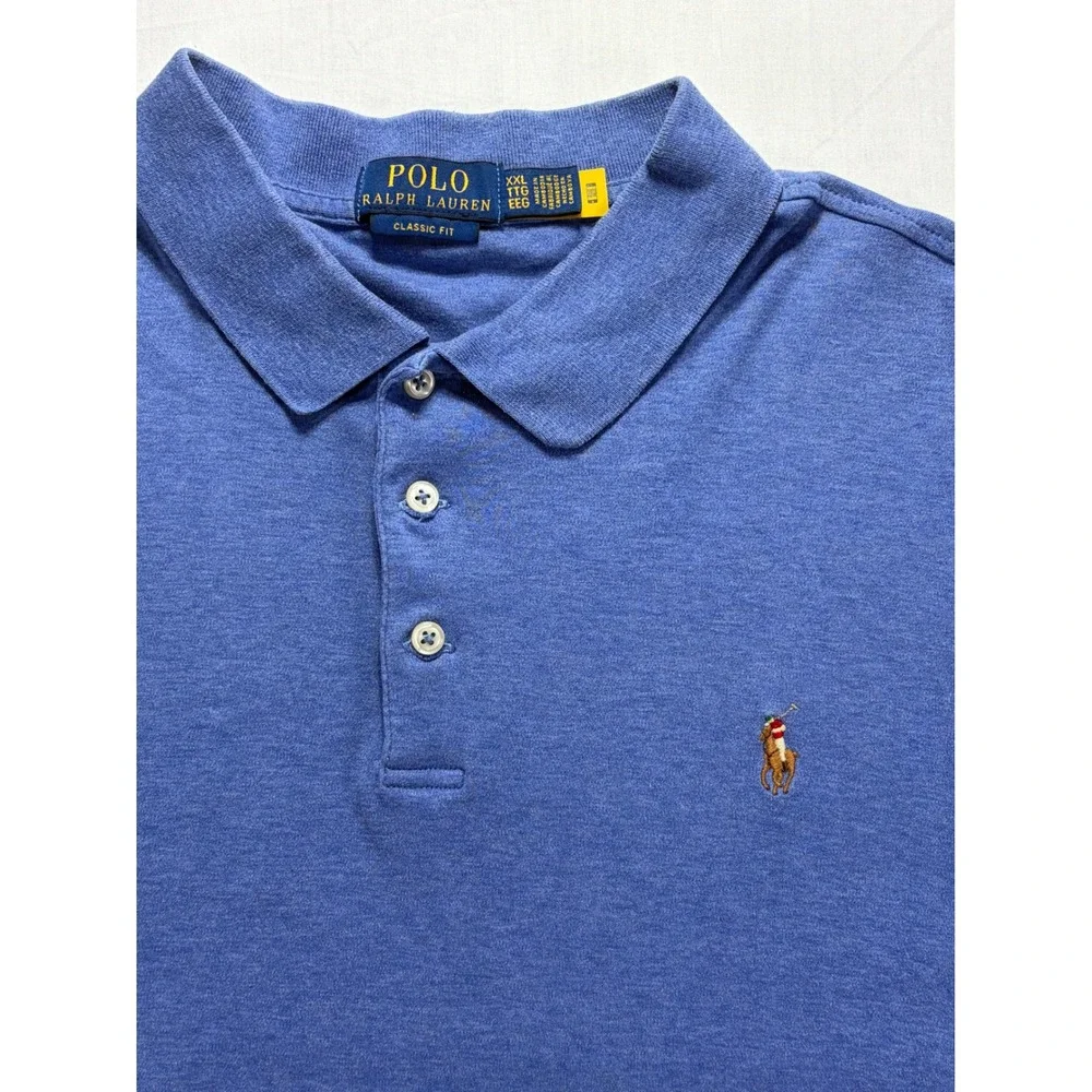 Polo Ralph‎ Lauren Mens Classic Fit Polo Shirt Blue Heather XXLarge